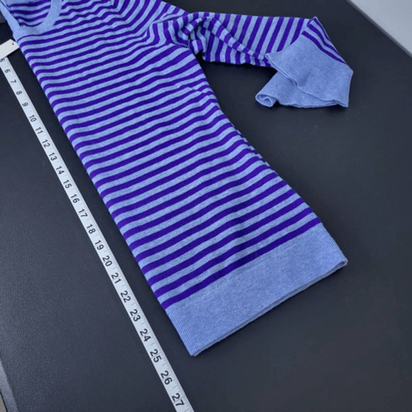 Talbots Womens Lambswool Striped Sweater Small Purple Lightweight Luxe Cozy NWT - Picture 6 of 6